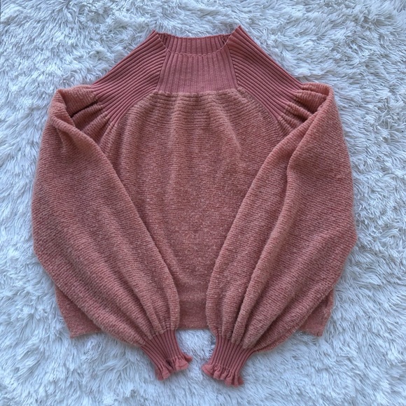 FREE PEOPLE • Elderflower Sweater Wool/Alpaca in Peach Size Large - Picture 10 of 15